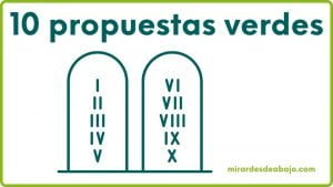 Imagen con tabla de 10 propuestas verdes