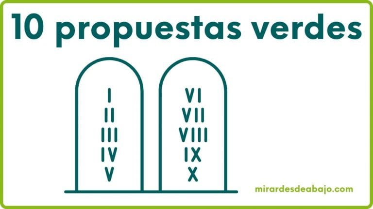 Imagen con tabla de 10 propuestas verdes