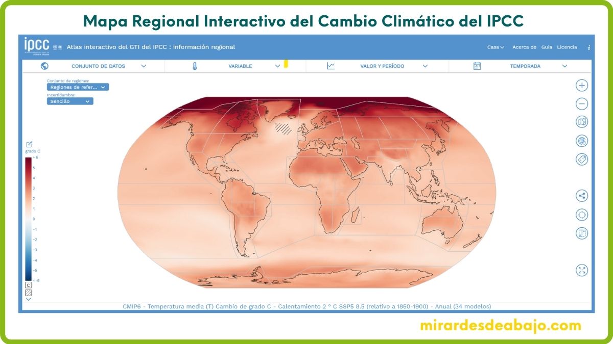 Imagen con enlace al Mapa Regional Interactivo del Cambio Climático del IPCC
