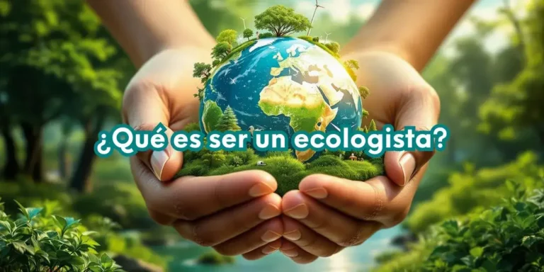 Manos sosteniendo un planeta Tierra con vegetación y árboles, representando el ecologismo.